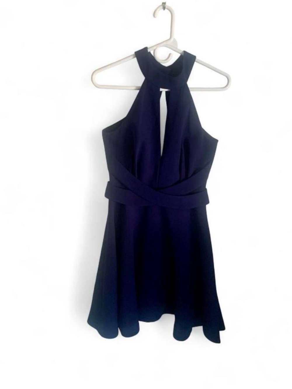 C/MEO breaking heart Collective halter cocktail navy dress Size S